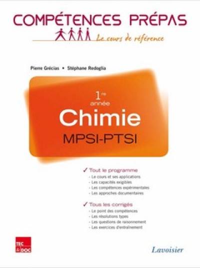 Chimie MPSI-PTSI, 1re année : tout le programme, tous les corrigés : nouveaux programmes 2013