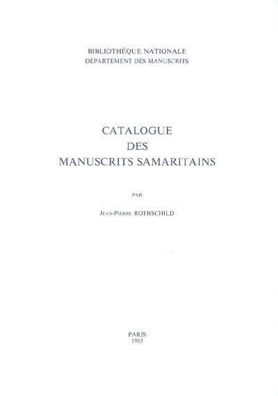 Catalogue des manuscrits samaritains