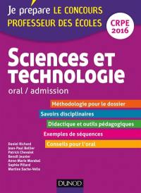 Sciences et technologie : oral, admission : CRPE 2016