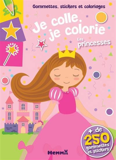 Les princesses : je colle, je colorie