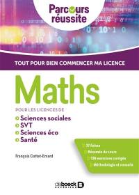 Maths pour les licences de sciences sociales, SVT, sciences éco, santé : tout pour bien commencer ma licence