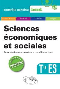 Sciences économiques et sociales, Terminale ES : conforme au nouveau programme