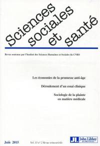 Sciences sociales et santé, n° 2 (2015)