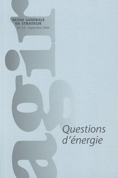 Agir, n° 23. Questions d'énergie