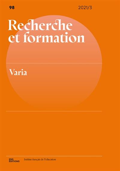 Recherche et formation, n° 98. Varia