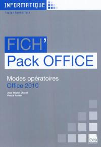 Fich'pack Office : modes opératoires Office 2010