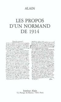 Les propos d'un Normand de 1914
