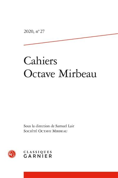 Cahiers Octave Mirbeau, n° 27