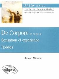 Sensation et expérience, Thomas Hobbes : De corpore (IV, 25, 1-9)