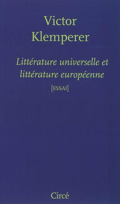 Littérature universelle et littérature européenne