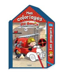 La caserne des pompiers : coloriage maison P'tit garçon