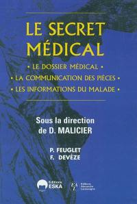Le secret médical : le dossier médical, la communication des pièces, les informations du malade