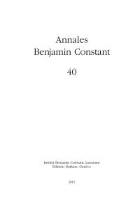 Annales Benjamin Constant, n° 40
