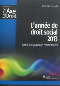 L'année de droit social 2013 : textes, jurisprudence, commentaires