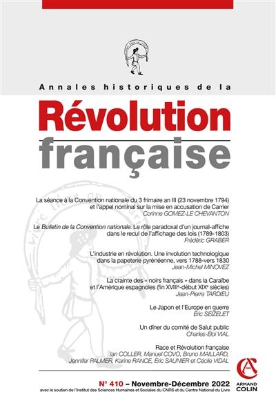 Annales historiques de la Révolution française, n° 410