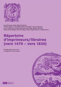 Répertoire d'imprimeurs-libraires (vers 1470-vers 1830)
