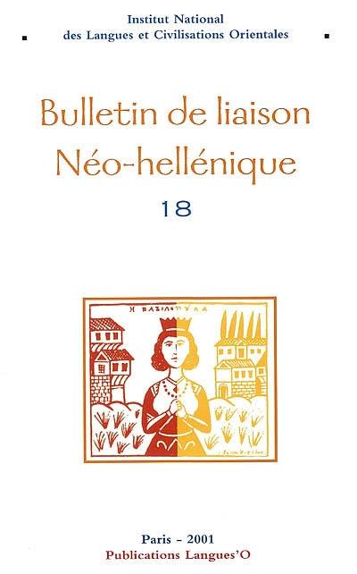 Bulletin de liaison Néo-hellénique, n° 18