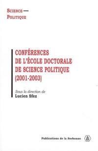 Conférences de l'Ecole doctorale de science politique (2001-2003)