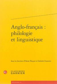 Anglo-français : philologie et linguistique