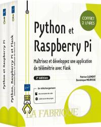 Python et Raspberry Pi : maîtrisez et développez une application de télémétrie avec Flask : coffret 2 livres