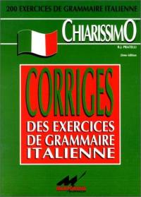Corrigés des exercices de grammaire italienne : principales notions d'italien