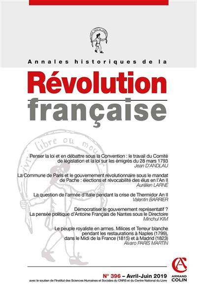 Annales historiques de la Révolution française, n° 396. Varia