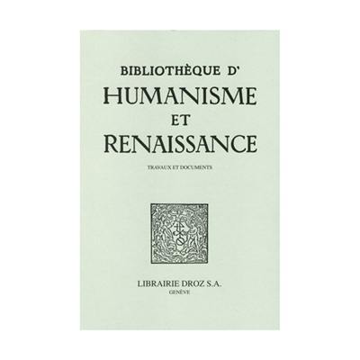 Bibliothèque d'humanisme et Renaissance, n° 80-2