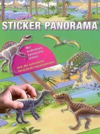 Super sticker panorama : dinosaures : avec des autocollants transparents repositionnables