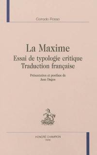 La maxime : essai de typologie critique, traduction française