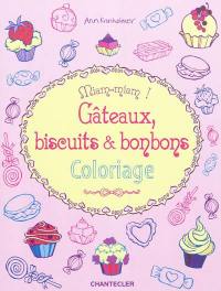 Gâteaux, biscuits & bonbons : coloriage : miam-miam !