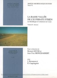 Mission archéologique de Mari. Vol. 6. La basse vallée de l'Euphrate syrien : du Néolithique à l'avènement de l'islam : volume 2, Annexes