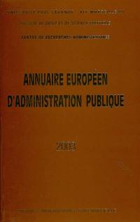 Annuaire européen d'administration publique, n° 2003. L'évolution de la fonction publique : vers une européanisation