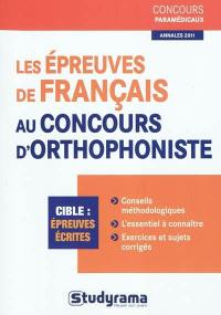 Les épreuves de français au concours d'orthophoniste