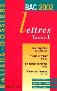Lettres terminales L : bac 2002