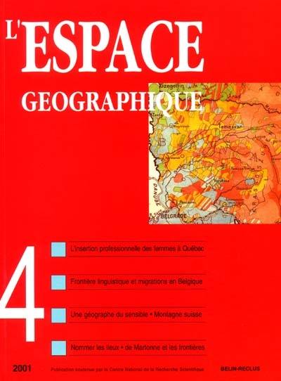 Espace géographique, n° 30-4