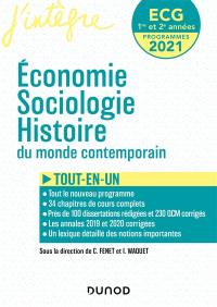 Economie, sociologie, histoire du monde contemporain, ECG 1re et 2e années : tout-en-un : programmes 2021