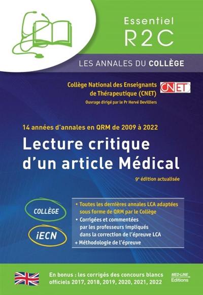 Lecture critique d'un article médical : 14 années d'annales en QRM de 2009 à 2022
