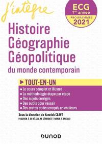 Histoire, géographie, géopolitique du monde contemporain ECG 1re année : programmes 2021 : tout-en-un