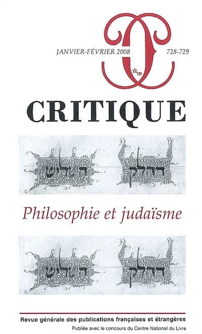 Critique, n° 728. Philosophie et judaïsme