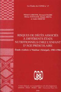 Risques de décès associés à différents états nutritionnels chez l'enfant d'âge préscolaire : étude réalisée à Niakhar (Sénégal), 1983-1986