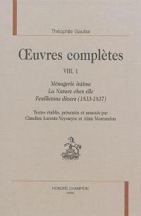 Oeuvres complètes. Section VIII. Vol. 1