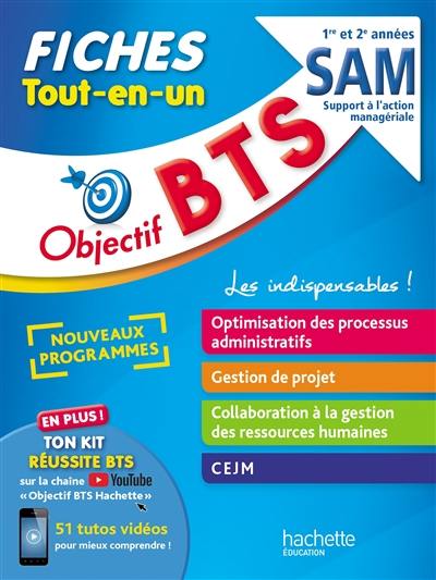 BTS SAM, support à l'action managériale, 1re et 2e années : fiches tout-en-un : nouveaux programmes