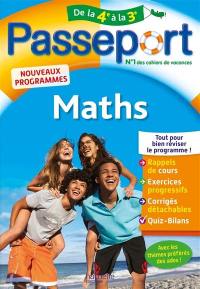 Passeport maths, de la 4e à la 3e : nouveaux programmes