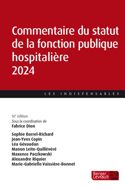 Commentaire du statut de la fonction publique hospitalière 2024