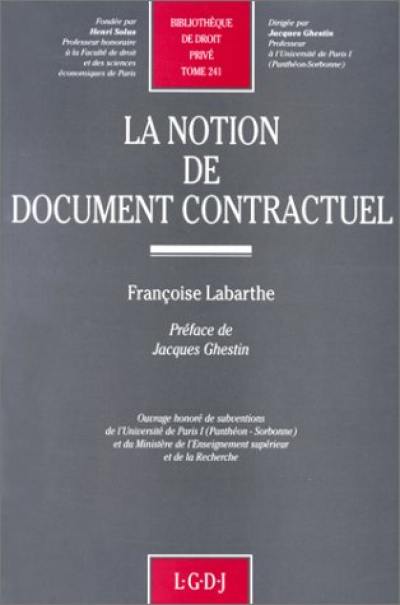 La Notion de document contractuel