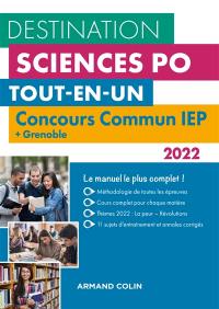 Destination Sciences Po, tout-en-un : concours commun IEP + Grenoble : 2022