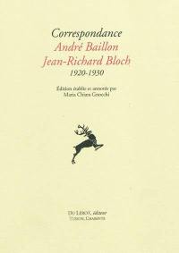 Correspondance André Baillon, Jean-Richard Bloch : 1920-1930