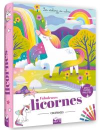 Coloriages Fabuleuses licornes : pochette 6 feutres pailletés