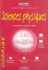 Sciences physiques corrigés CAP BEP secteur 4 métiers de l'hygiène et de la santé