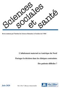 Sciences sociales et santé, n° 2 (2020)